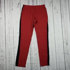 Tezenis Lightweight Red Black Stripe Skinny Leg Pants Women's Size Large